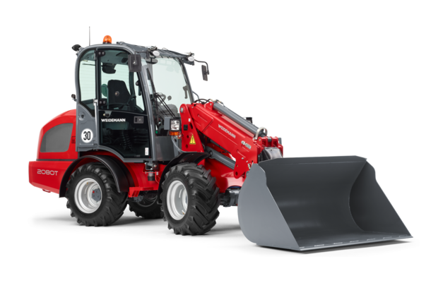 Weidemann telescopic wheel loader 2080T cabin with cargo bucket, studio