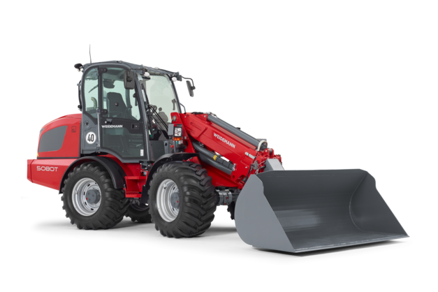 Weidemann telescopic wheel loader 5080T cabin with cargo bucket, studio