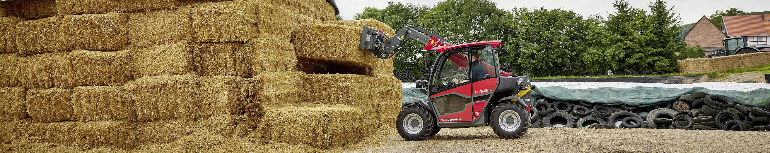 Weidemann Teleskoplader T4512e im landwirtschaftlichen Einsatz