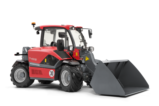 Weidemann telehandler T4512 with cargo bucket, studio