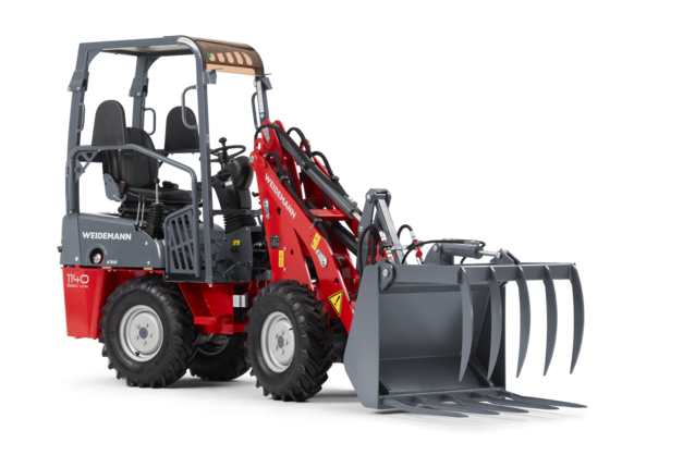 Weidemann Hoftrac/farm loader 1140BL canopy with grab and fork, studio