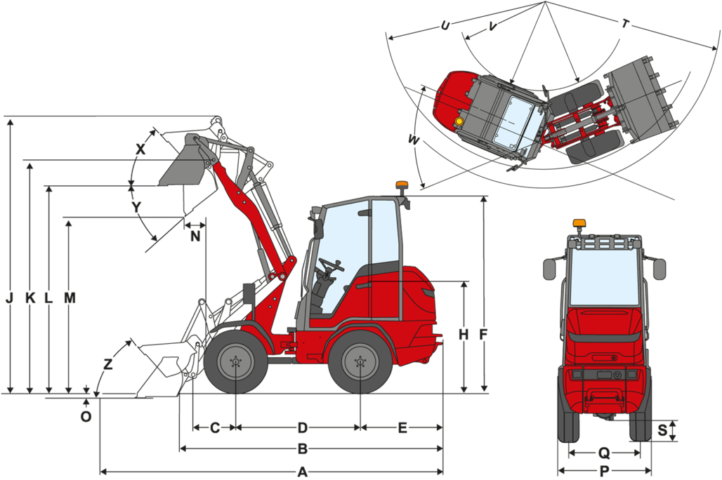 Hoftrac 1190e dimension sketch