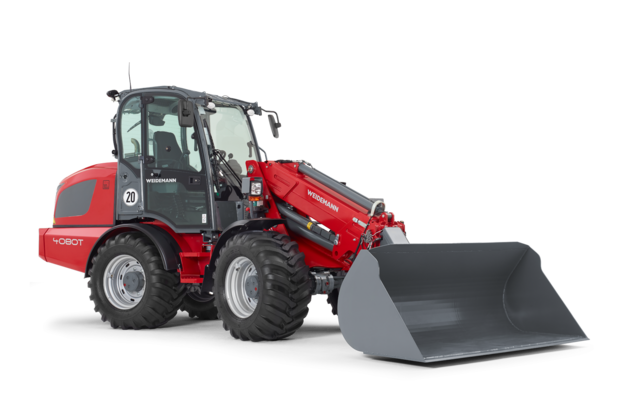 Weidemann telescopic wheel loader 4080T cabin with cargo bucket, studio