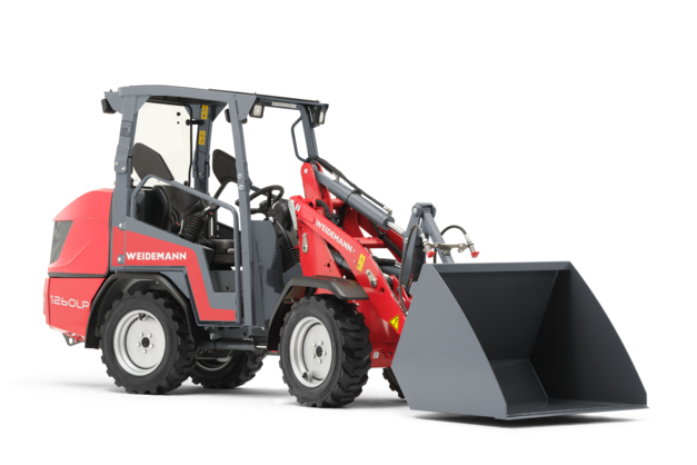 Weidemann Hoftrac/farm loader 1260LP canopy wiht cargo bucket, studio