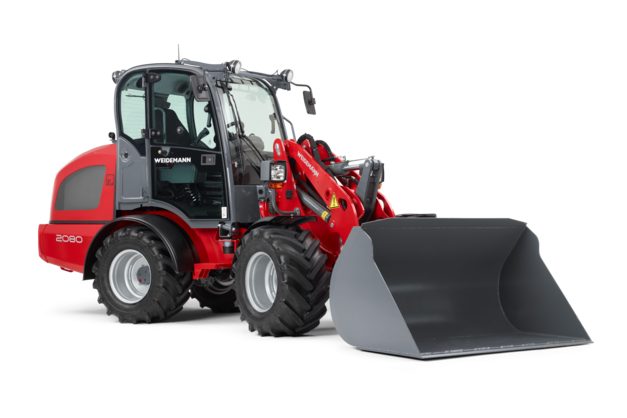 Weidemann wheel loader 2080 cabin with cargo bucket, studio