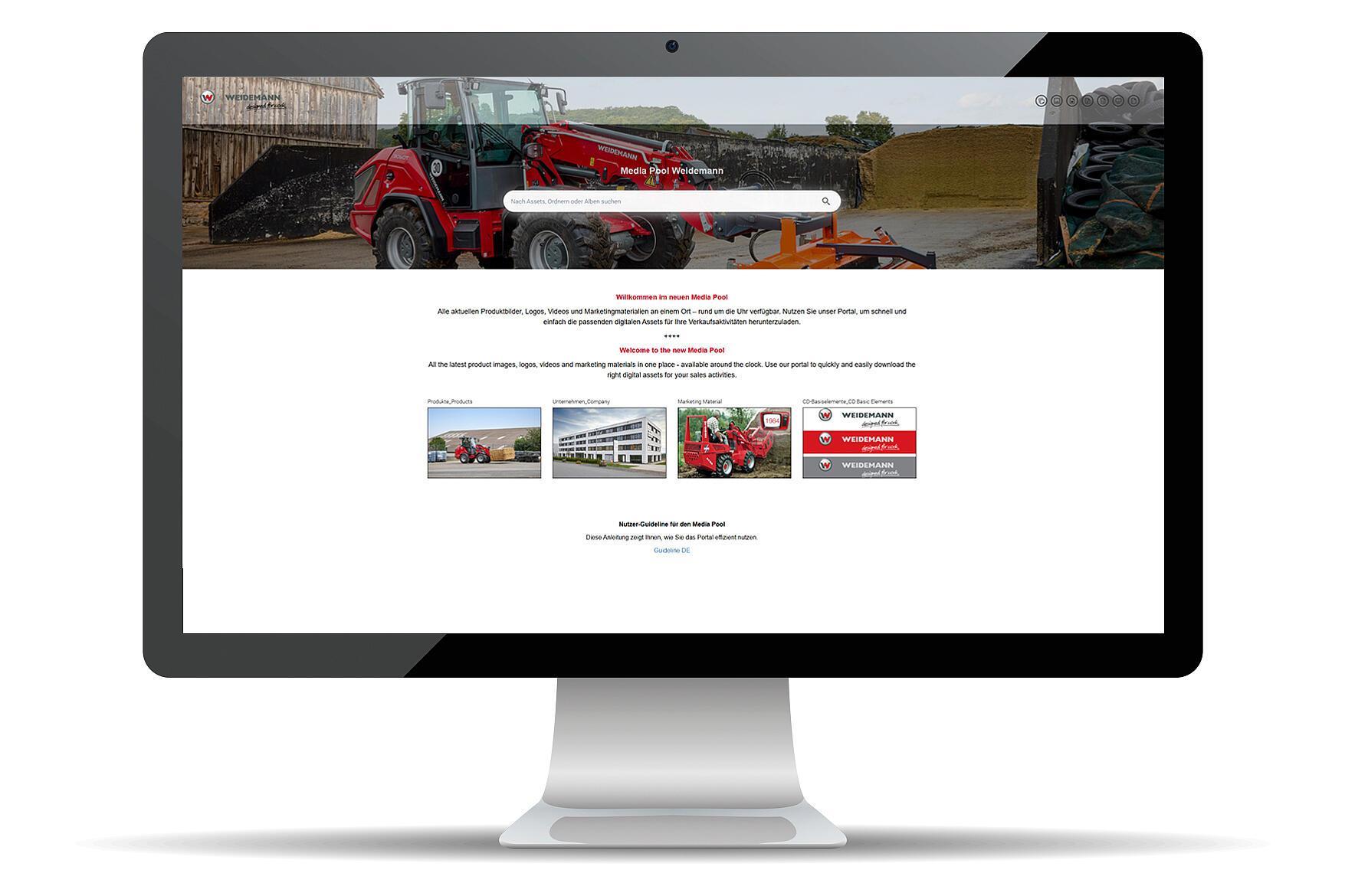 Bildschirm/PC mit geöffnetem Portal