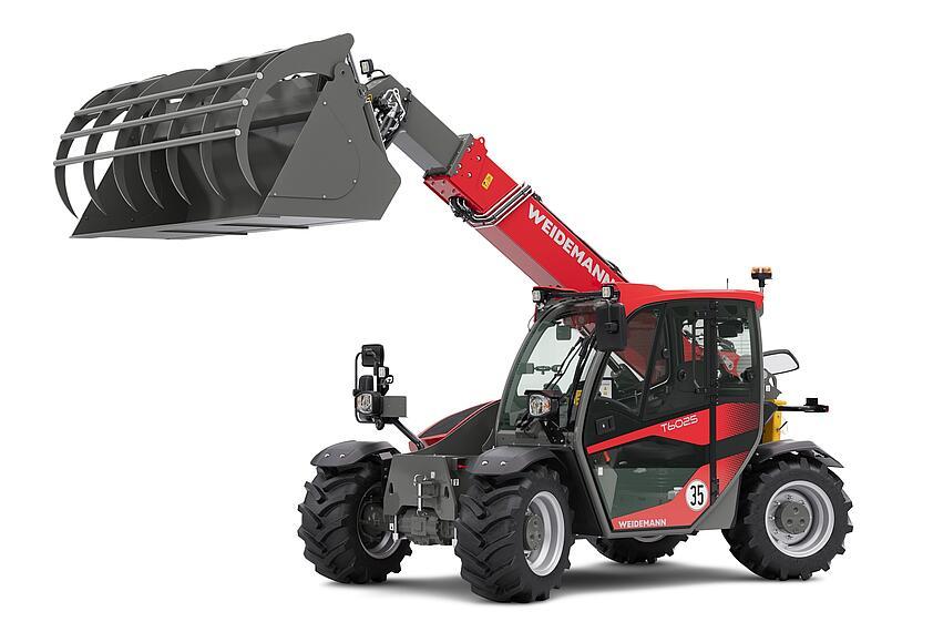 Weidemann Teleskoplader T6025 mit Greifschaufel im Studio