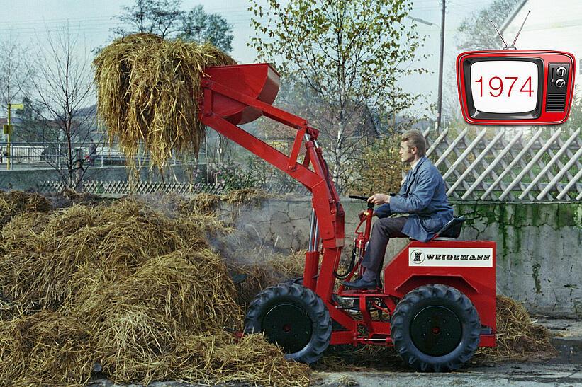 Weidemann Hoftrac Perfekt 130 beim Mist entladen