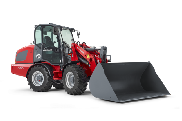 Weidemann wheel loader 4080 cabin with cargo bucket, studio